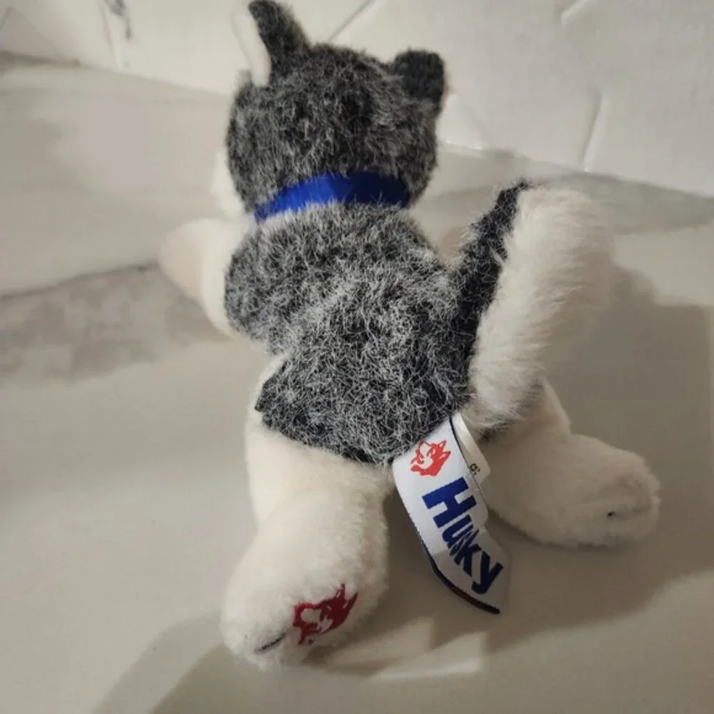 Husky Gas Dog Plush Stuffed Animal Blue Collar Realistic‎ Eyes